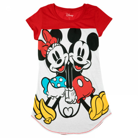 Mickey and Minnie Mouse In Love Junior's Dorm Shirt